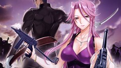 Katana pistols uzi highschool of the dead smg Takagi Yuriko 