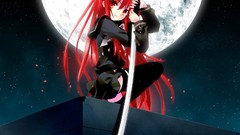 Katana red eyes anime girls school uniforms shakugan no shana 