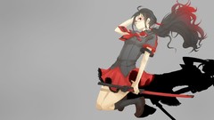 Katana red eyes Swords skirts shadows anime girls blood-c 