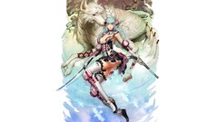 Katana revolvers blue hair