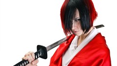 Katana samurai Swords studio black hair redheads
