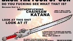 Katana Typography funny chainsaw