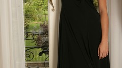 Keeley Hazell black dress