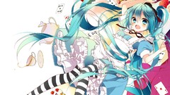 Keys Cards dress Alice in Wonderland clocks cakes blush anime 