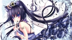 Keys dress anime girls blue eyes black hair nekomimi animal 