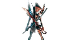Kill la Kill Matoi Ryuuko Kiryuin Satsuki white background sword