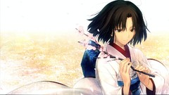 Kimono anime girls black hair cherry blossoms kara no kyoukai 