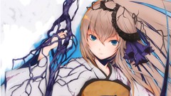 Kimono blondes blue eyes bangs