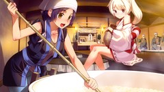 Kimono blondes long hair anime girls koume keito purple hair 