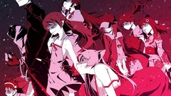 Kimono blondes long hair anime girls school uniforms short hair 