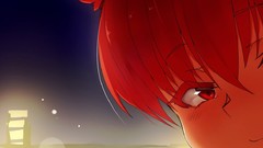 Kimono fans anime girls nekomimi animal ears redheads Starry 