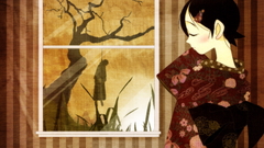 Kimono hanging short hair