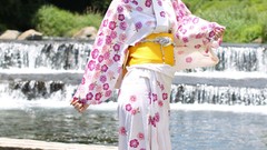 Kimono models Japanese clothes wide sleeves