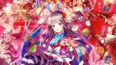 Kimono multicolor anime girls Bunnies original characters scans