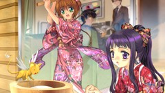 Kinomoto sakura daidouji tomoyo yukata Japanese clothes Sakura 