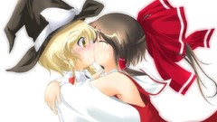 Kissing anime girls hakurei reimu touhou kirisame marisa video 