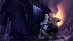 Kissing demons fantasy art