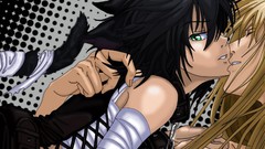 Kissing nekomimi green eyes