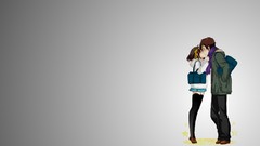 Kissing the melancholy of haruhi suzumiya Simple Background