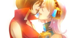 Kissing vocaloid megurine luka meiko