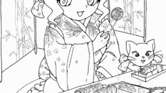 Kittens girl Women food