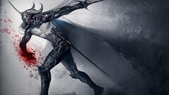 knight armor blood sword fantasy art artwork