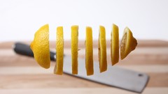 Knives lemons fruits