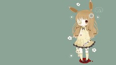 Knives long hair anime girls brown eyes brunettes animal ears 