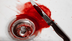 Knives macro blood