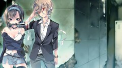 Knives Scar red eyes blondes anime girls blue eyes short hair 