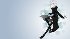 Knives white hair anime girls blue eyes short hair touhou 