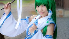 Kochiya sanae green hair touhou cosplay Lenfried