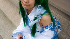 Kochiya sanae green hair touhou cosplay Lenfried