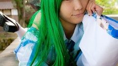 Kochiya sanae green hair touhou cosplay Lenfried