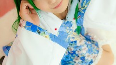 Kochiya sanae green hair touhou cosplay Lenfried