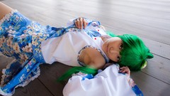 Kochiya sanae green hair touhou cosplay Lenfried