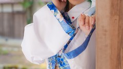 Kochiya sanae green hair touhou cosplay Lenfried