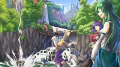 Kochiya sanae touhou shameimaru aya moriya suwako kagiyama hina 