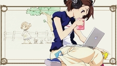 Konachan com headphones laptop