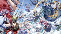 Konpaku youmu hakurei reimu touhou saigyouji yuyuko shameimaru 