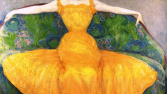 Kurzweil dame mit gelben