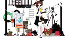 Ladder Plants telescope hats skirts globes brown eyes brunettes 