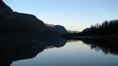 Lake hills reflected wide