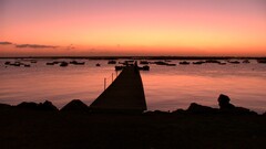 Lake Sea pier sky horizon outdoors sunlight dark