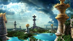 Lakes 3d chess pieces fantasy art