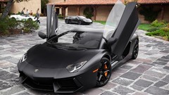 Lamborghini black cars aventadors