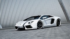 Lamborghini Car white cars Lamborghini-Aventador tuning vehicle