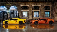 Lamborghini Lamborghini-Aventador yellow orange italian cars Car