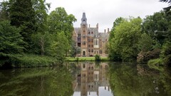 landscape Belgium reflection Trees building castle water