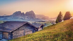 landscape cabin nature Mountains
